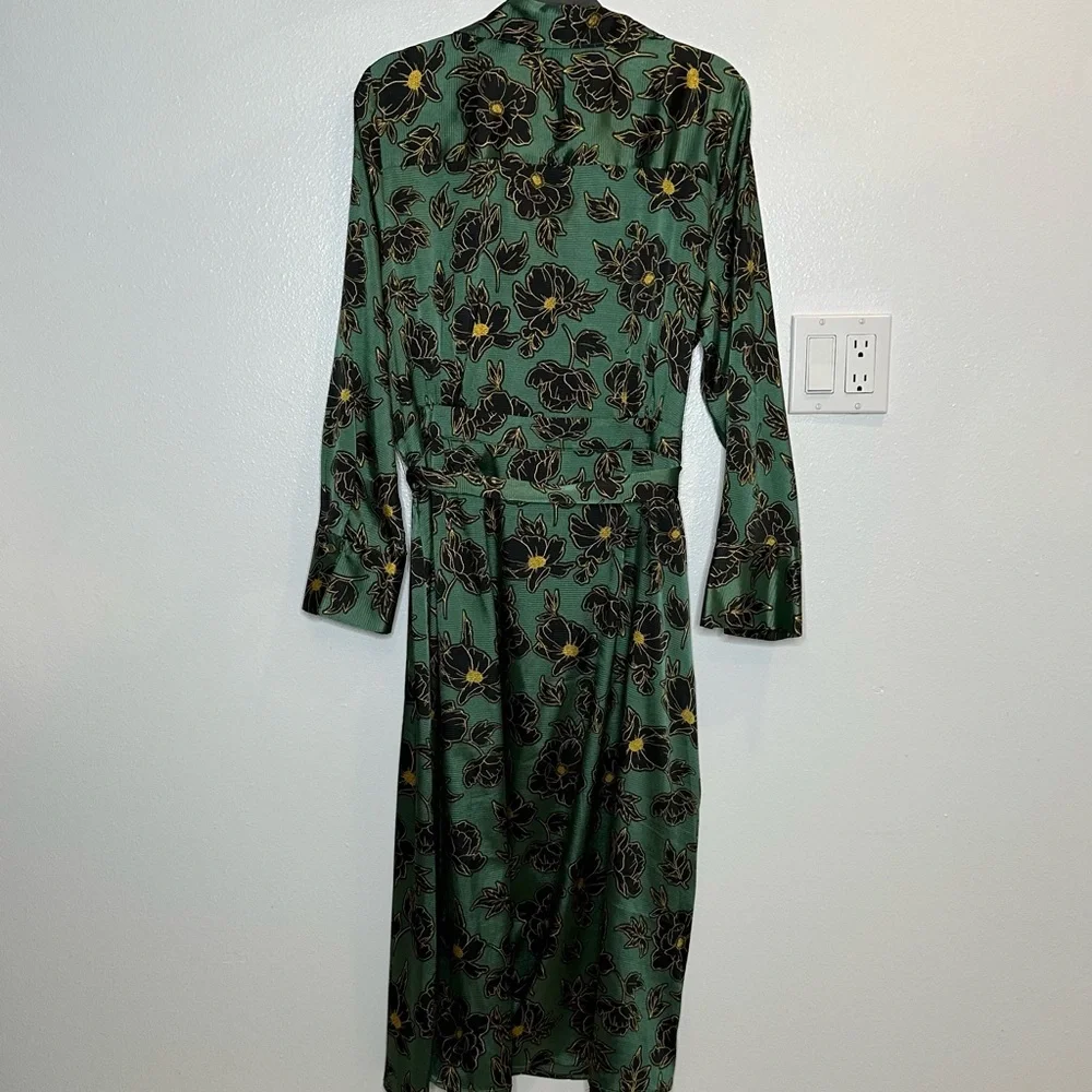 Who What Wear Green Floral Shirt Dress - Picture 5 of 9